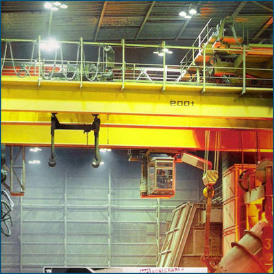 Saftey Electric Double Girder Overhead Casting Crane 100 Ton 150 Ton For Iron Works