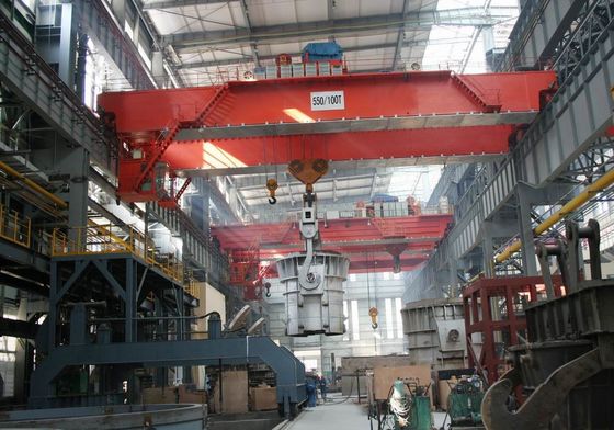Heavy Duty 120 T Przemysł metalurgiczny Odlewanie dwudźwigarowego suwnicy mostowej